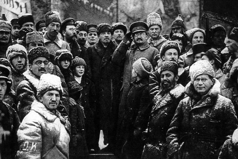 V.I. Lenin y León Trotsky